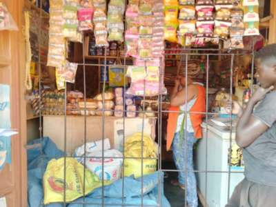 A package of food and home use items